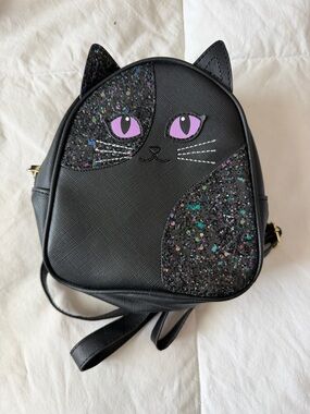 Bath & Body Works Black Cat Mini Backpack with Purple Eyes